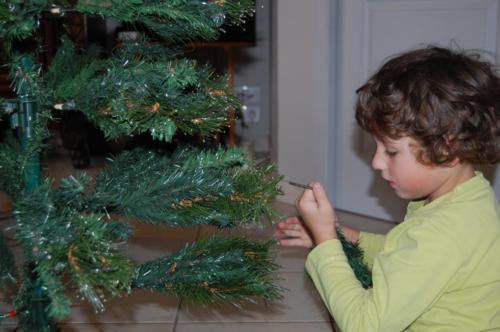 On commence à monter le sapin